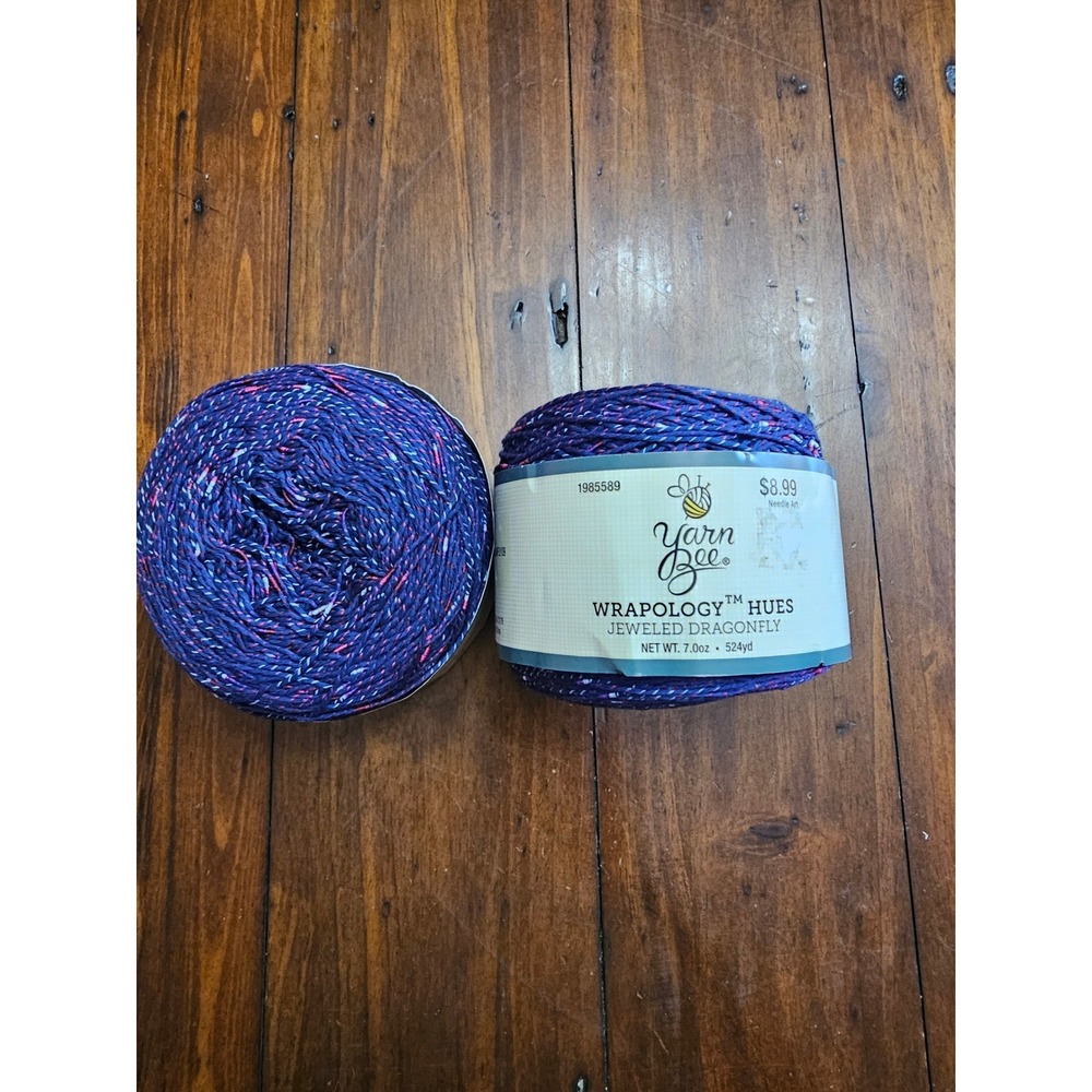 Yarn‎ Bee Wrapology Hues Jeweled Dragonfly Cotton Blend Yarn 7oz 524yd 2 Fine